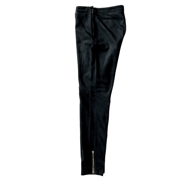 H&M Faux Suede Stretch Pants, With Waist Piping Detail & Ankle Zippers - Picture 10 of 11